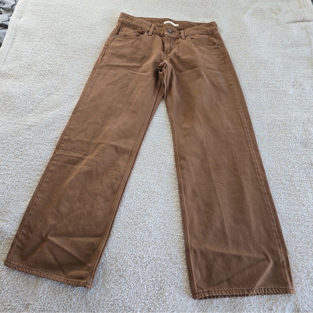 Levis Superlow Wide-leg Washed Bison Denim Jeans Women's Size 29 Y2K Low Rise